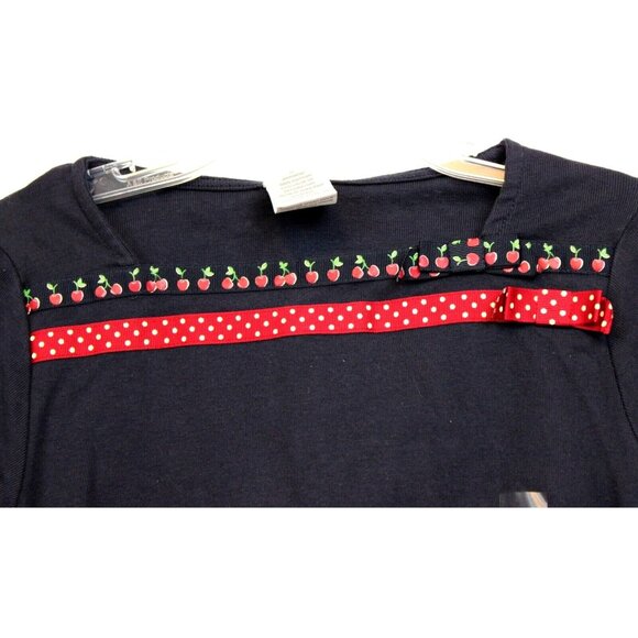 NEW 2006 Gymboree Cherry Pie Shirt sz 6 Fruit Embroidered Ribbon Sqaure Neck - Picture 2 of 9